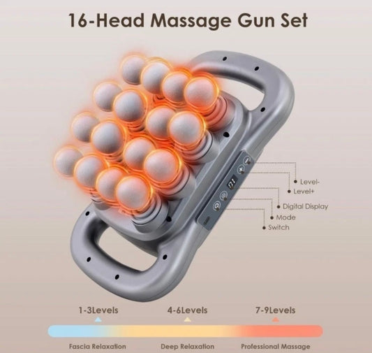 Your Daily Reset™ – Powerful Deep Tissue Massage Gun 16-Head Massage